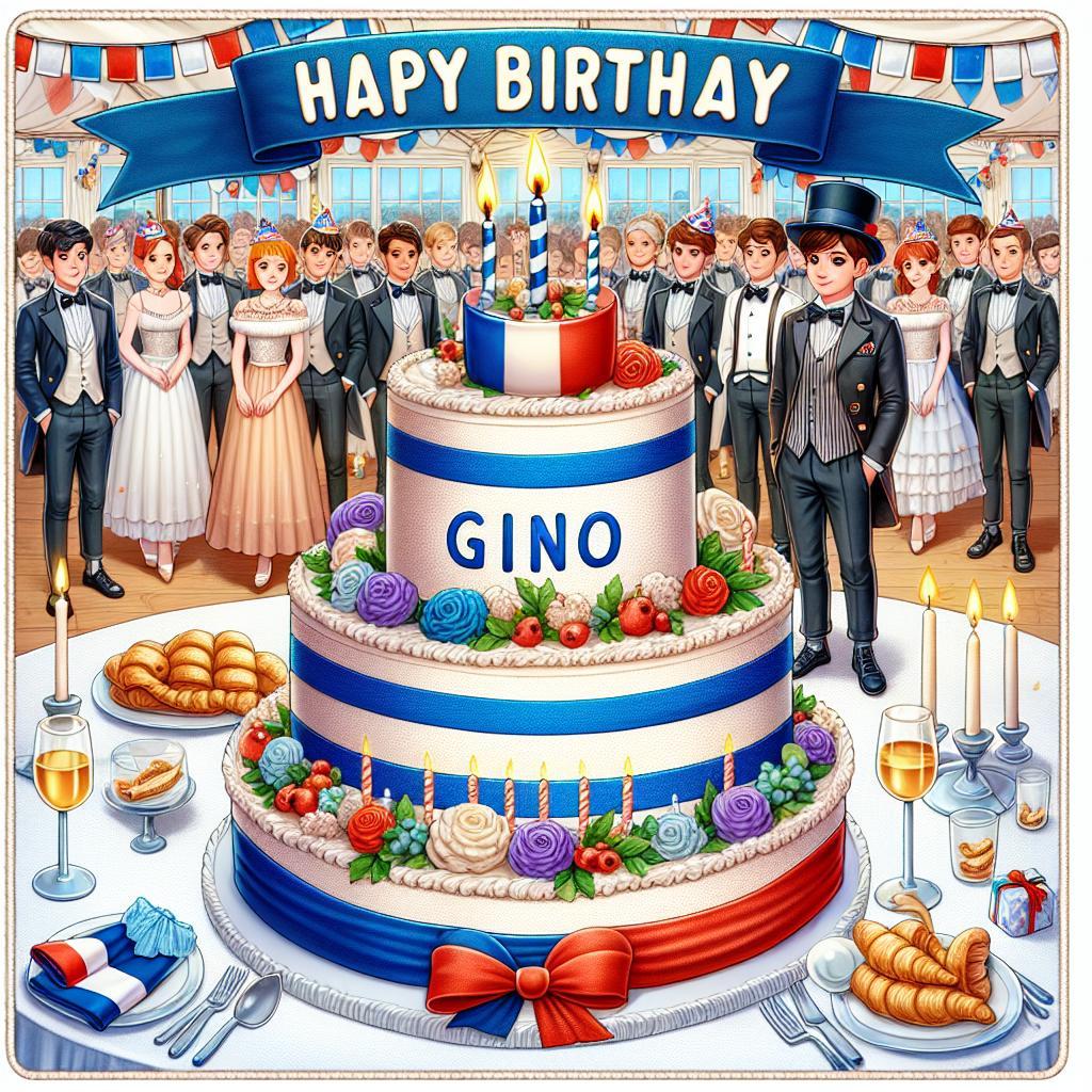 joyeux anniversaire à  » Gino »: créez texte et image