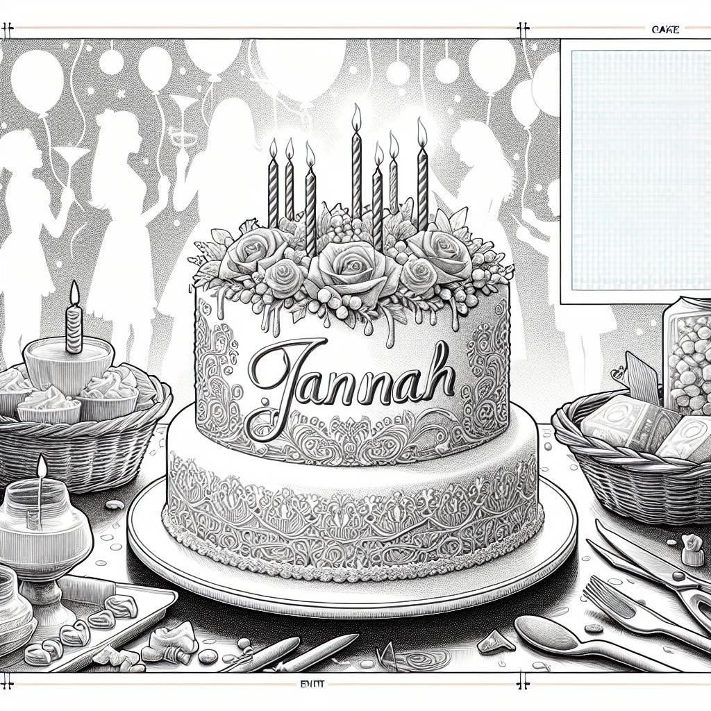 joyeux anniversaire à  » Jannah « : créez texte et image