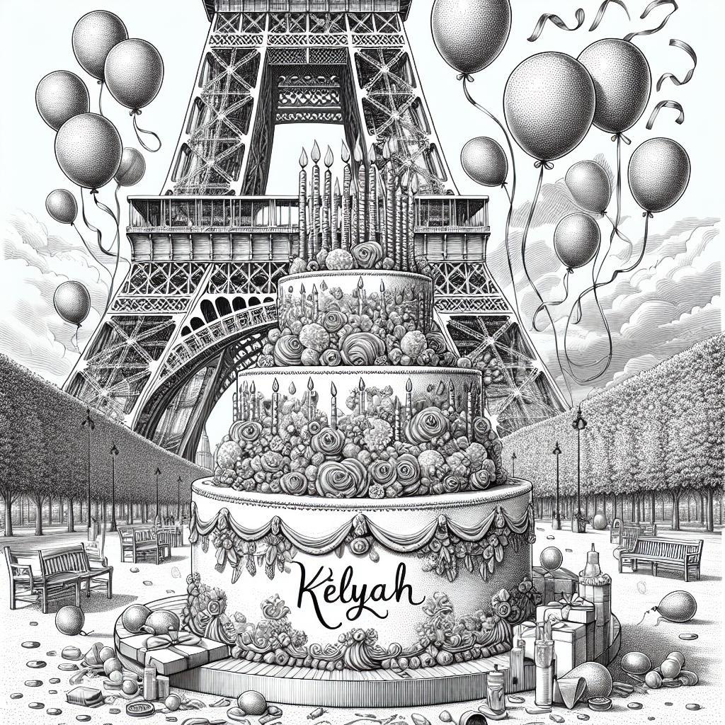 joyeux anniversaire à » Kélyah « : créez texte et image
