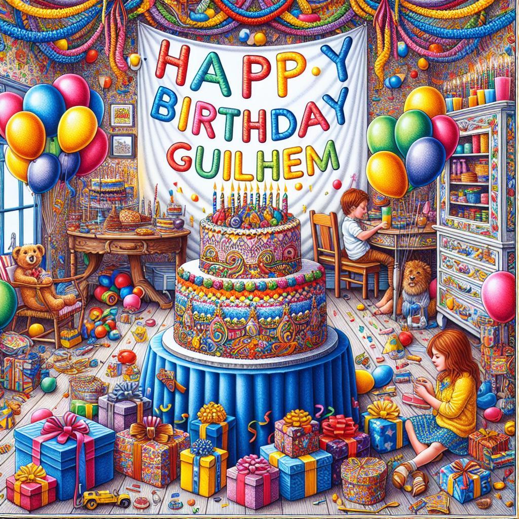 joyeux anniversaire à  » Guilhem »: créez texte et image