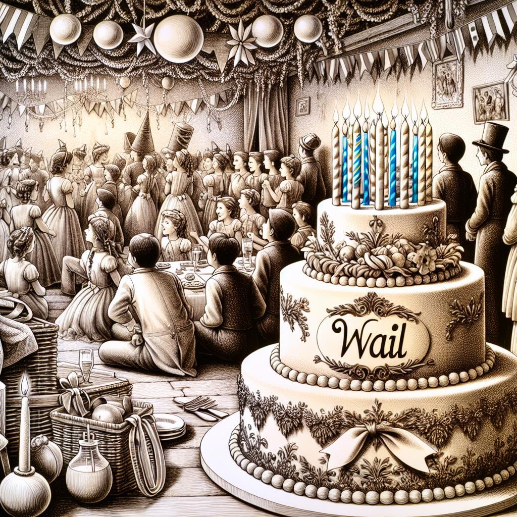 joyeux anniversaire à  » Waël »: créez texte et image