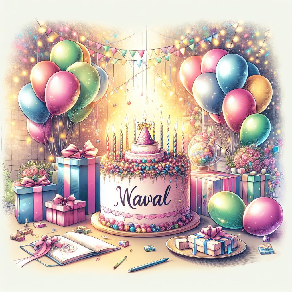 joyeux anniversaire à  » Nawal « : créez texte et image