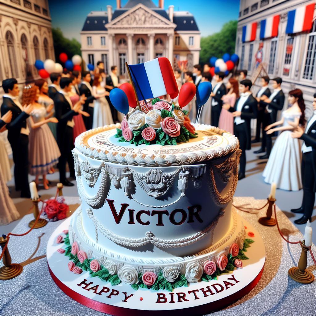joyeux anniversaire à » Victor »: créez texte et image