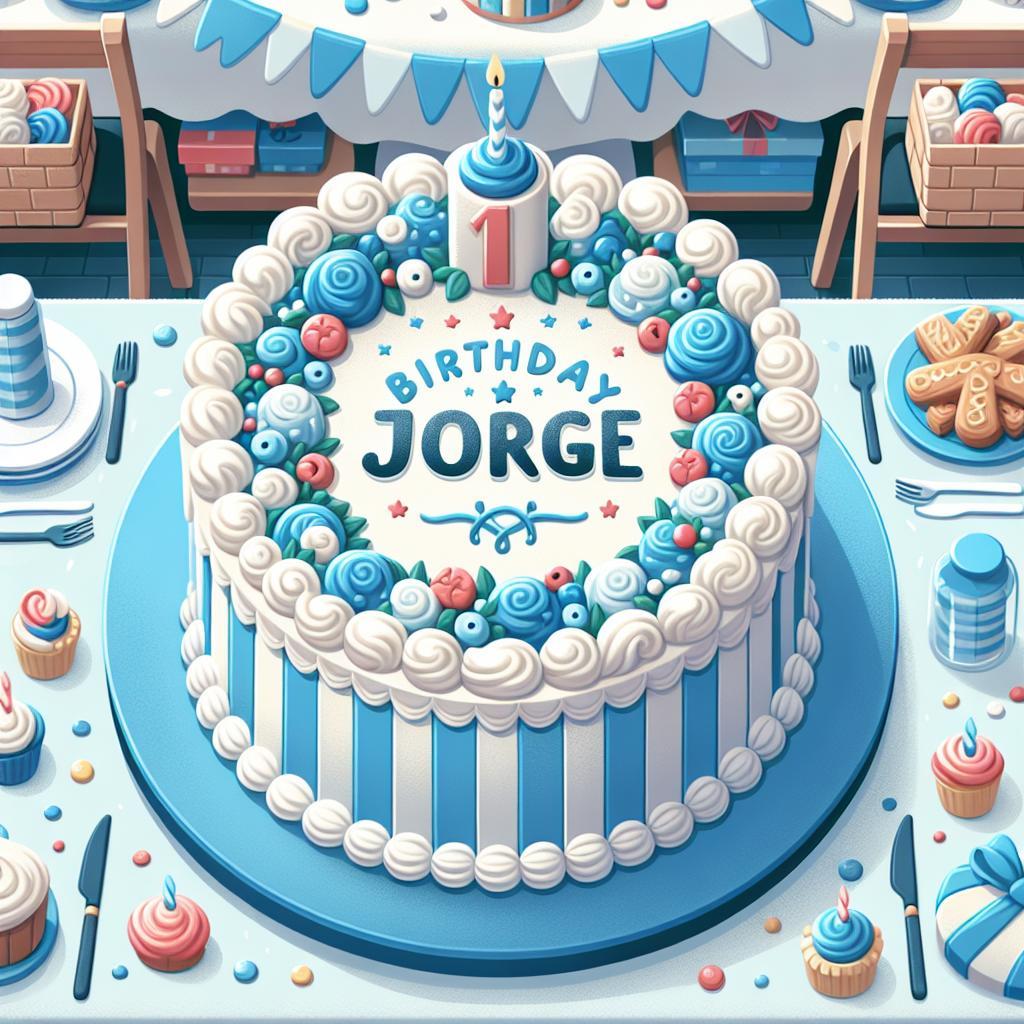joyeux anniversaire à  » Jorge »: créez texte et image