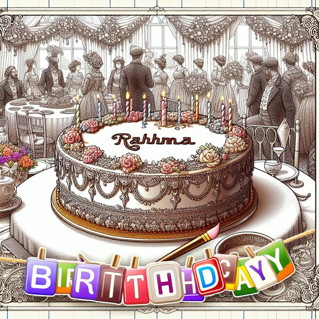 joyeux anniversaire à  » Rahma « : créez texte et image