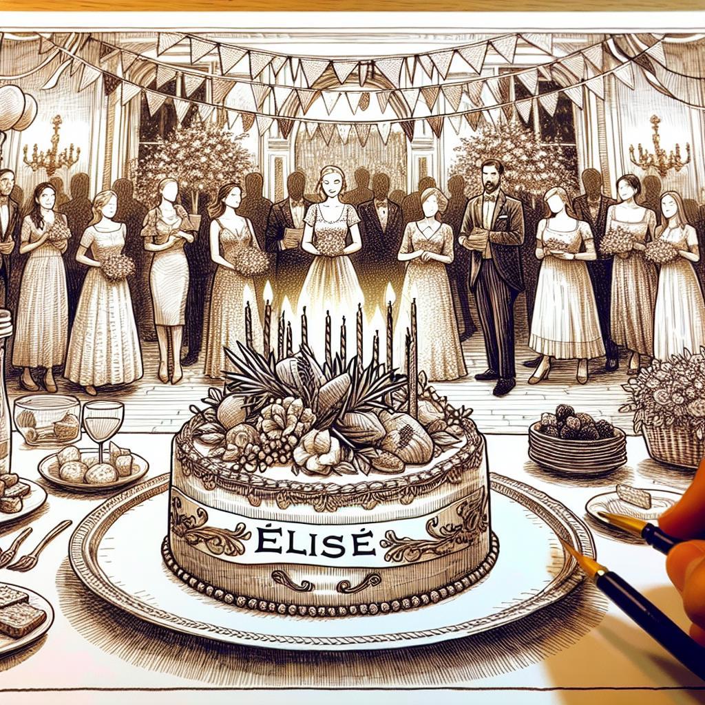 joyeux anniversaire à  » Elise « : créez texte et image