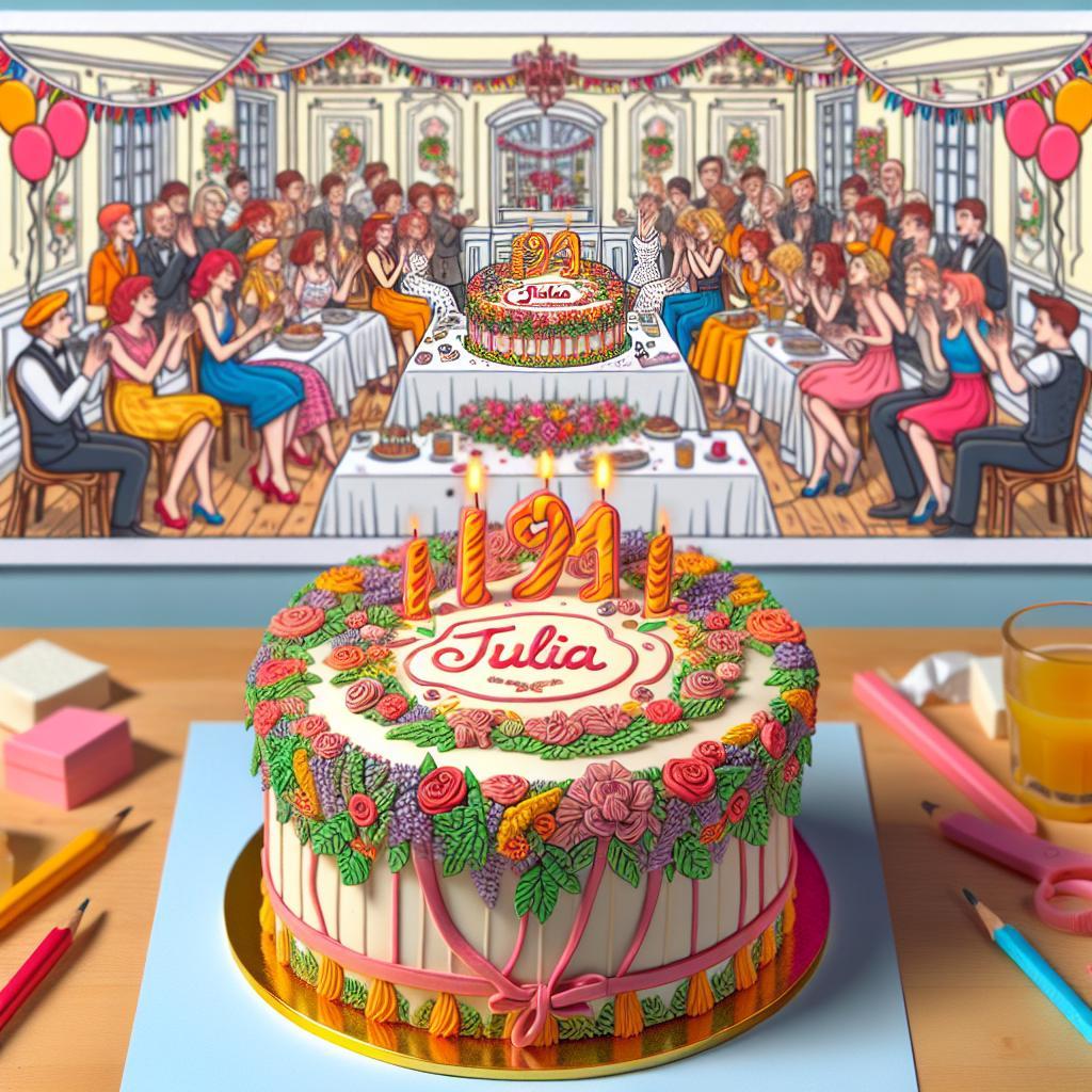joyeux anniversaire à  » Julia « : créez texte et image