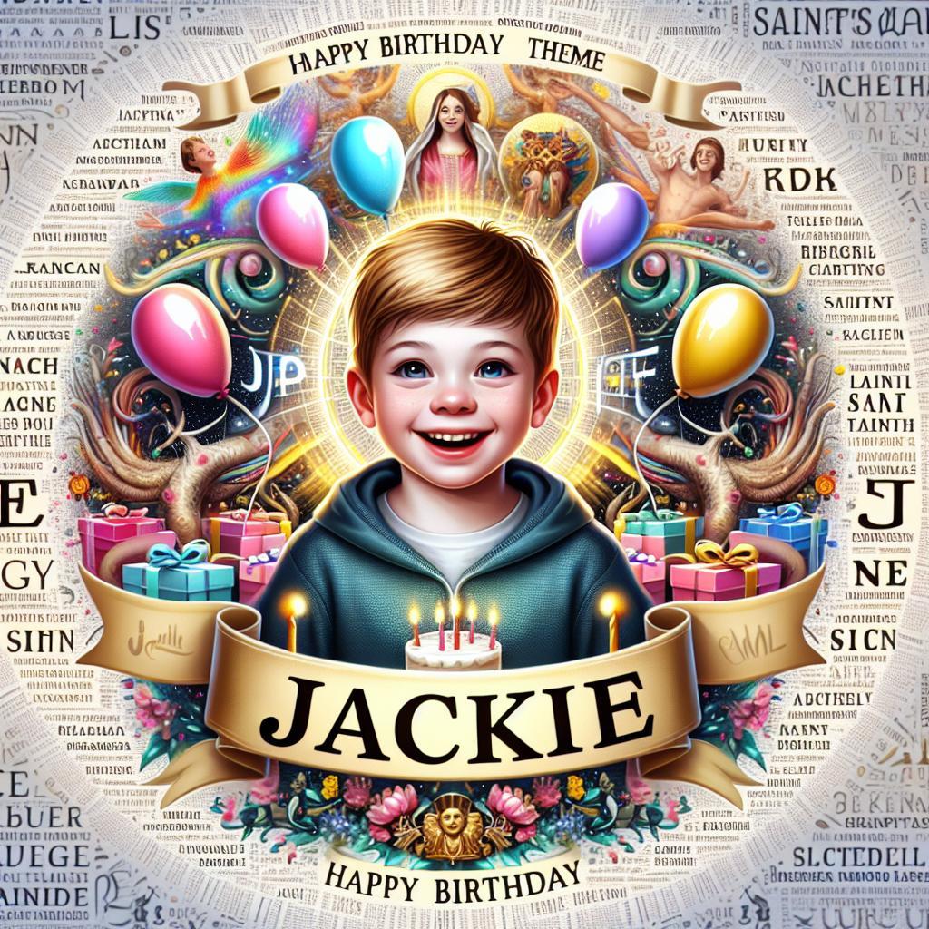 joyeux anniversaire à  » Jackie »: créez texte et image