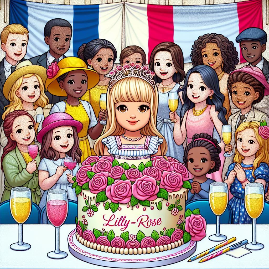 joyeux anniversaire à  » Lily-Rose « : créez texte et image