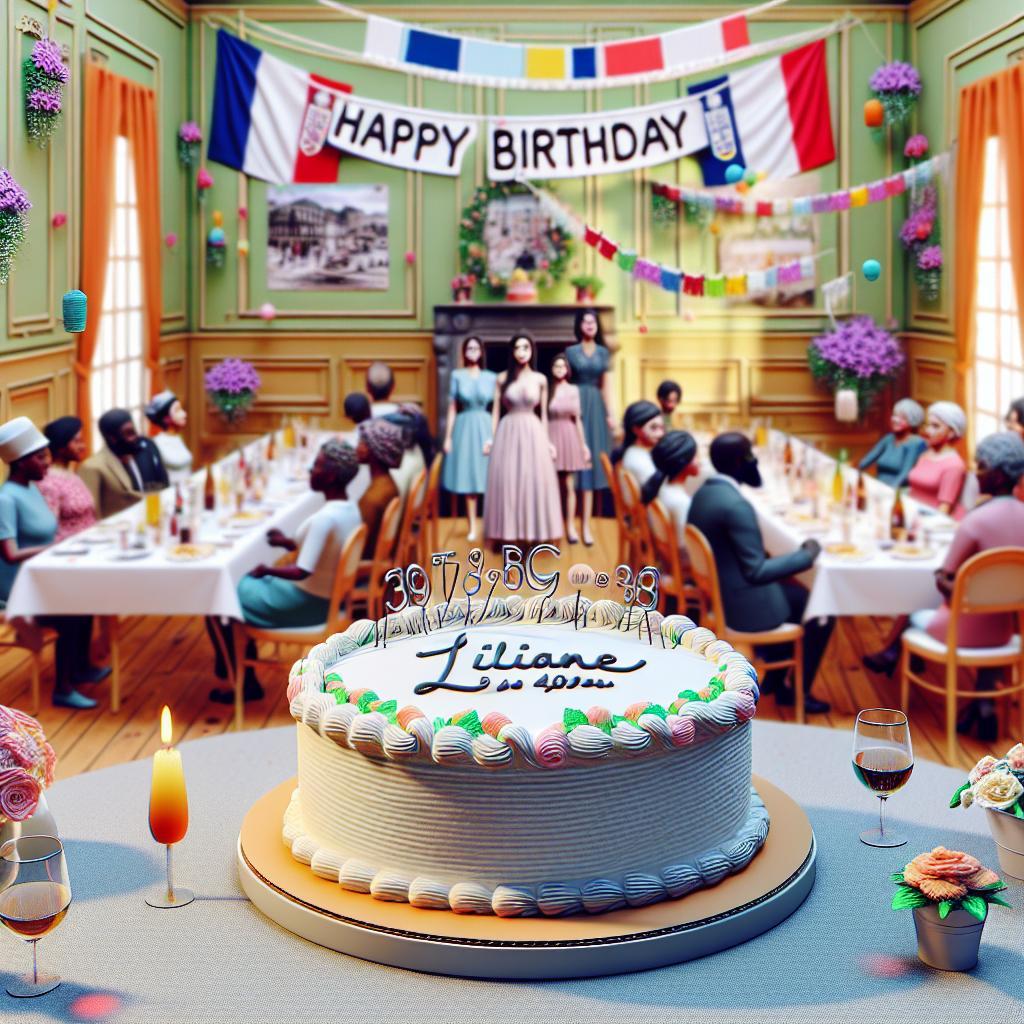 joyeux anniversaire à  » Liliane « : créez texte et image