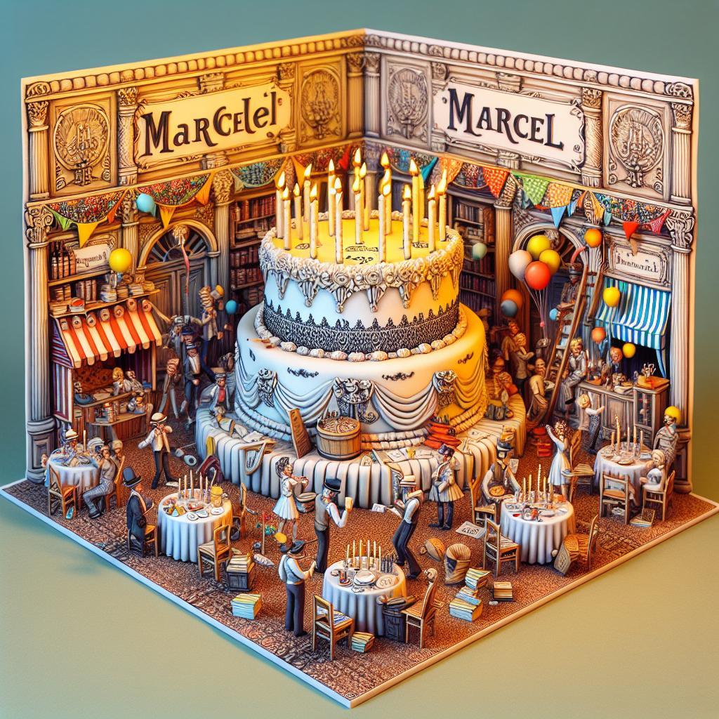 joyeux anniversaire à  » Marcel »: créez texte et image