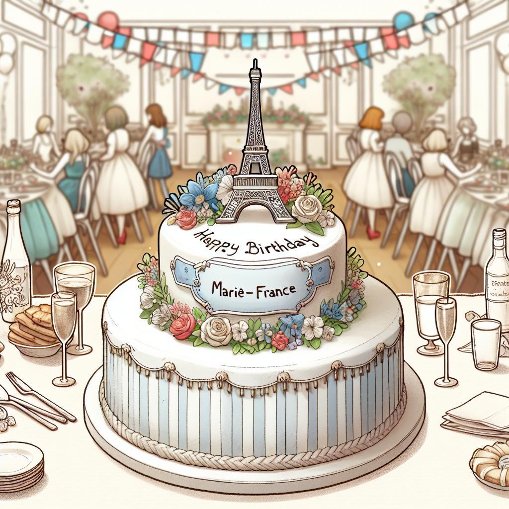 joyeux anniversaire à  » Marie-France « : créez texte et image