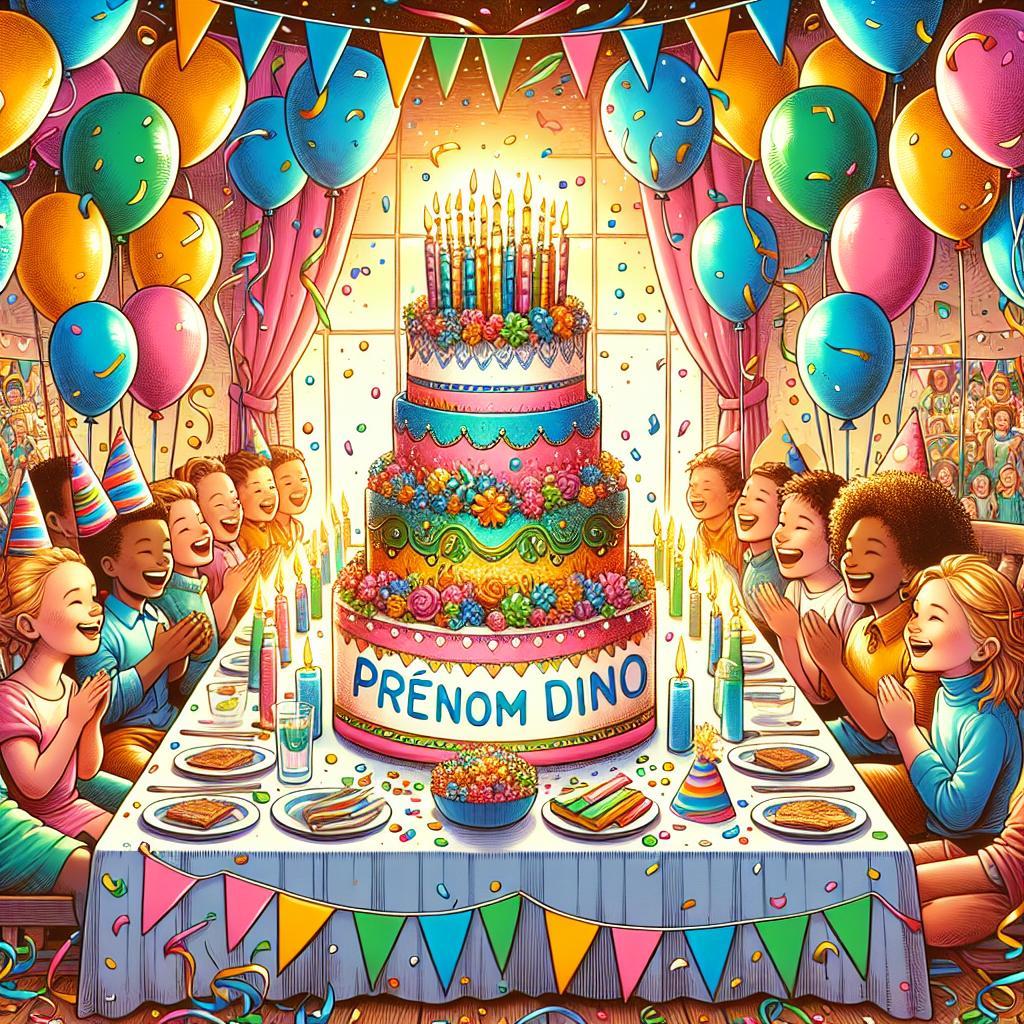 joyeux anniversaire à  » Dino »: créez texte et image