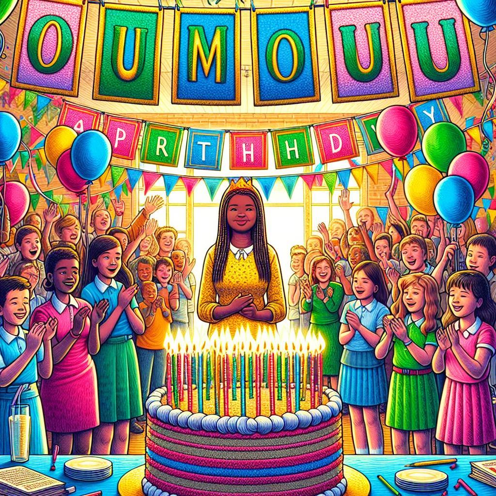 joyeux anniversaire à  » Oumou « : créez texte et image