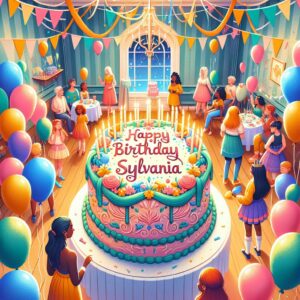 joyeux anniversaire à Sylvanie. Style d'image: illustration illustration, trending on artstation