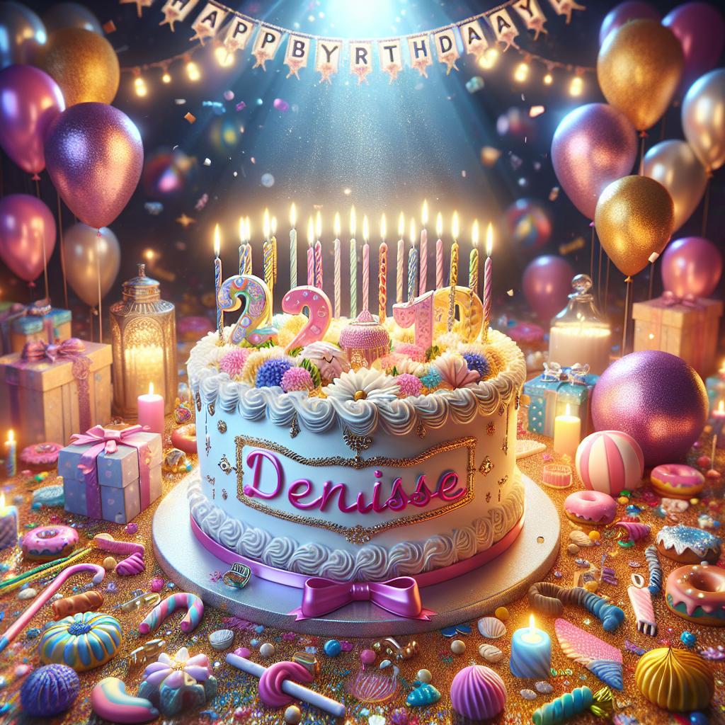 joyeux anniversaire à  » Denise « : créez texte et image