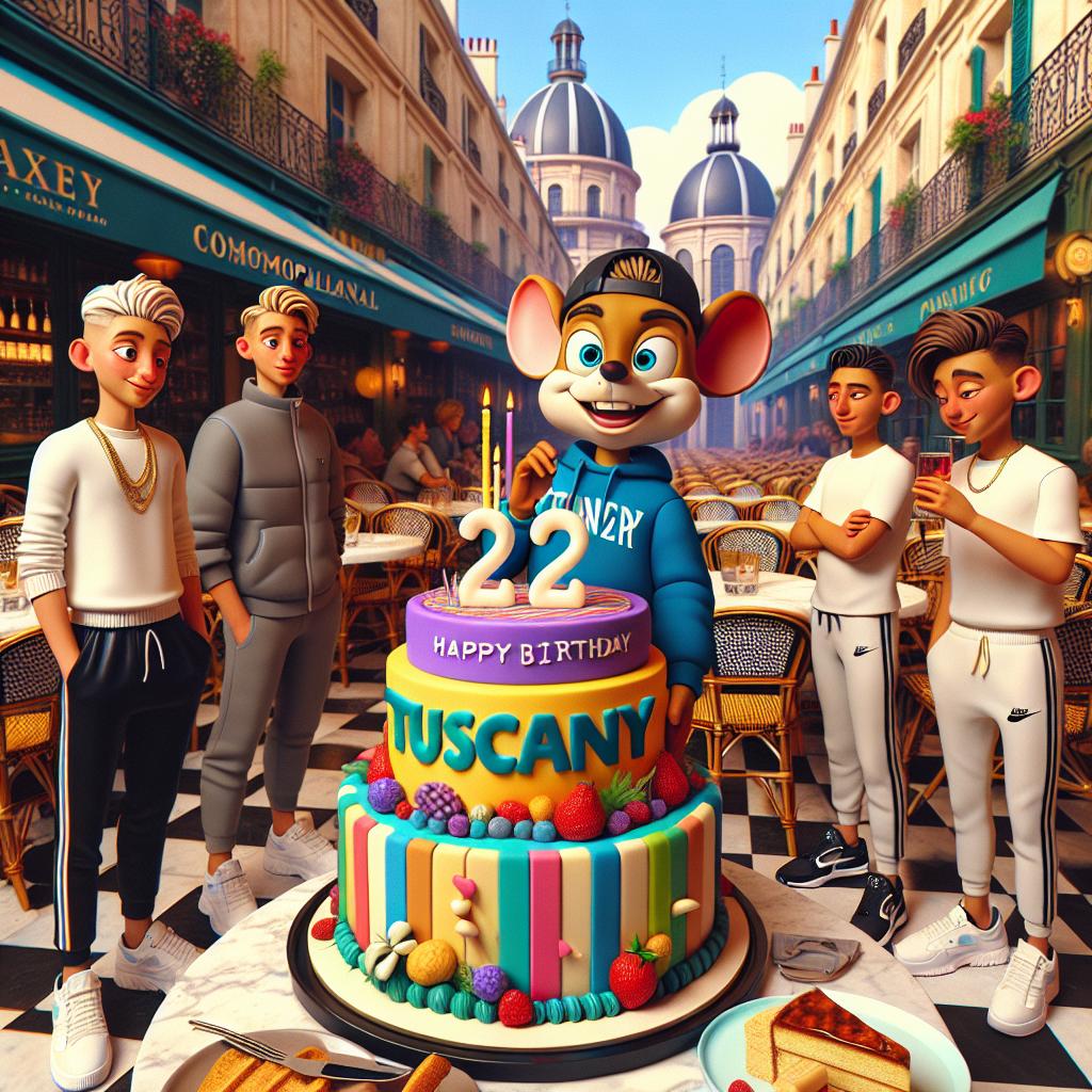 joyeux anniversaire à " Toscane ": créez texte et image