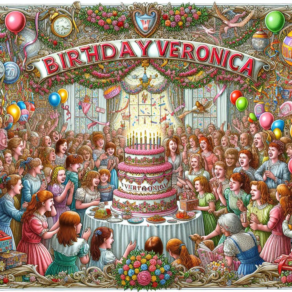 joyeux anniversaire à  » Véronica « : créez texte et image