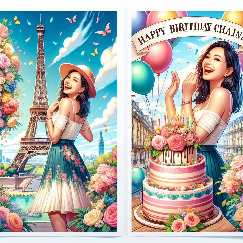 joyeux anniversaire à  » Chaïnez « : créez texte et image