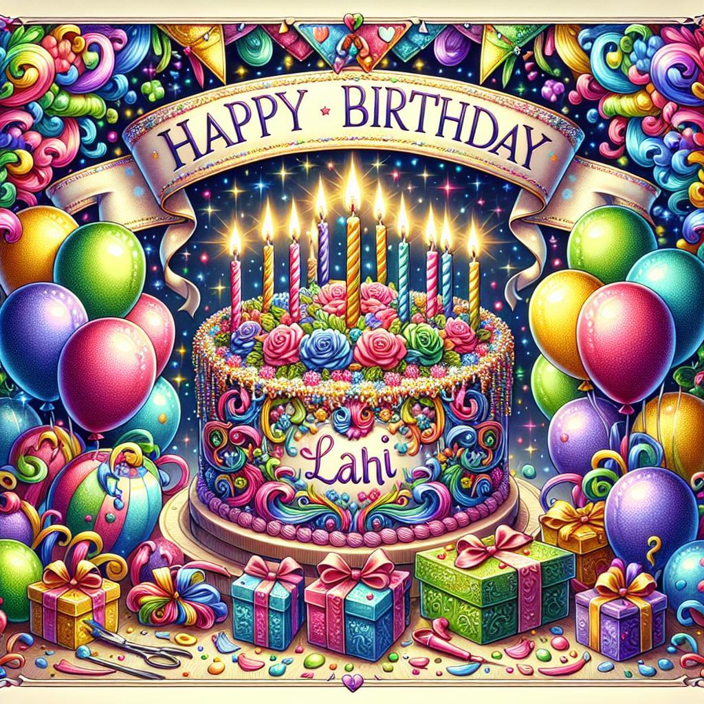 joyeux anniversaire à  » Lalie « : créez texte et image