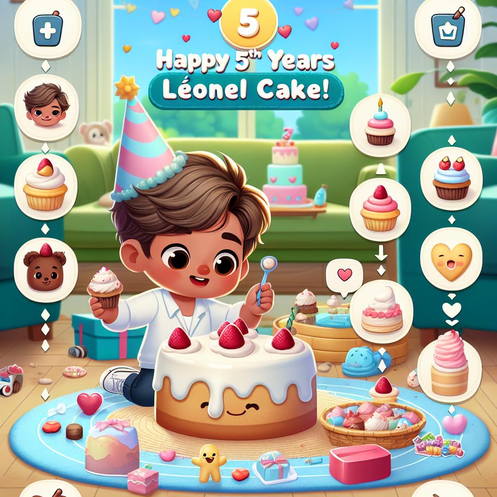 joyeux anniversaire à " Léonel": créez texte et image