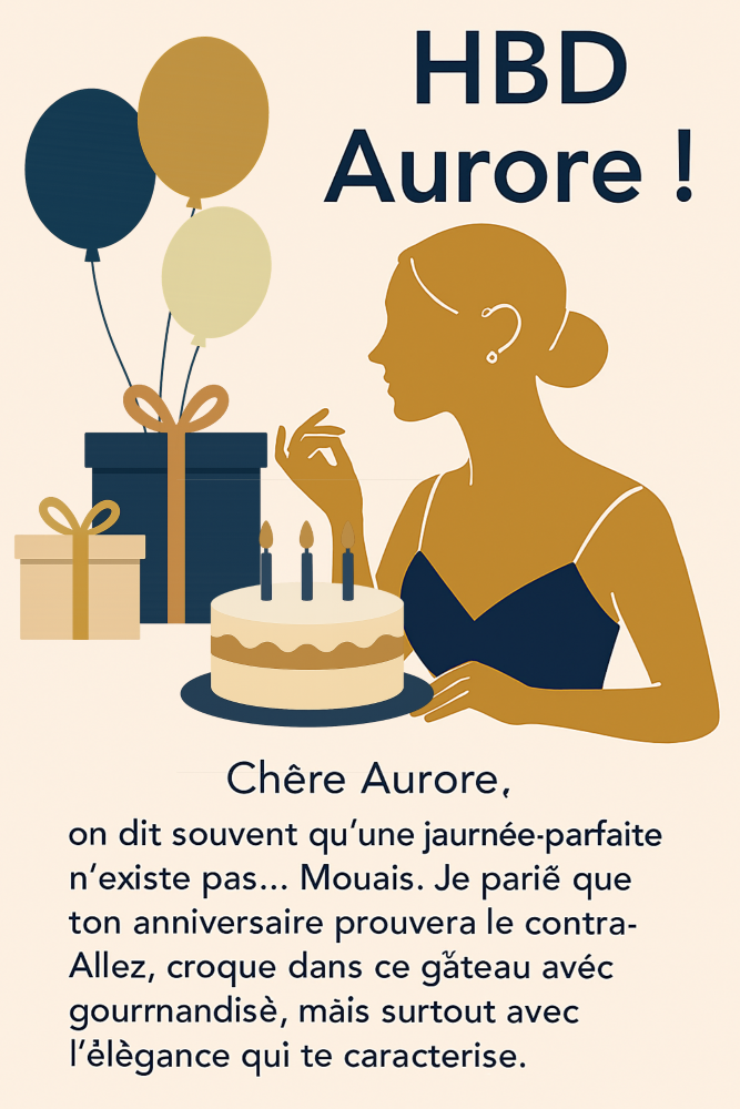 HBD Aurore image et texte
